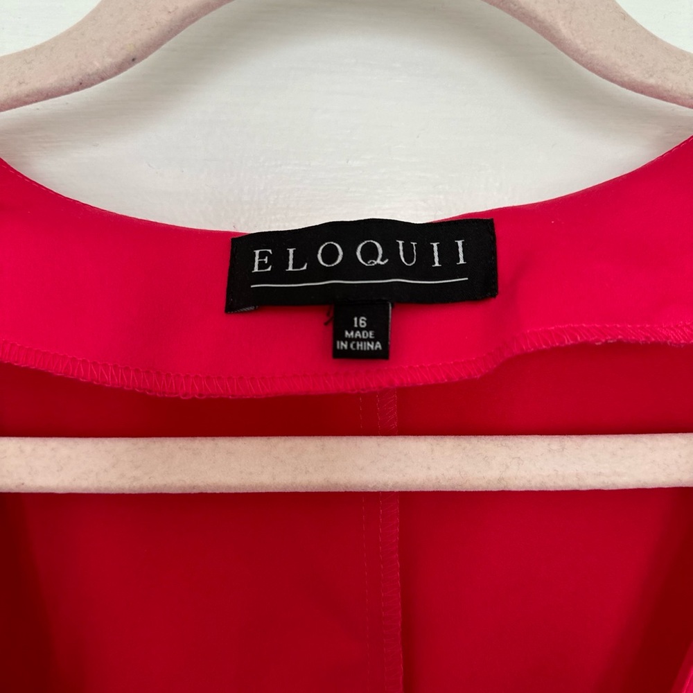 🎉 New Eloquii Red Long Sleeve Tie Waist Wrap Around Top (Size 16) - Picture 5 of 12
